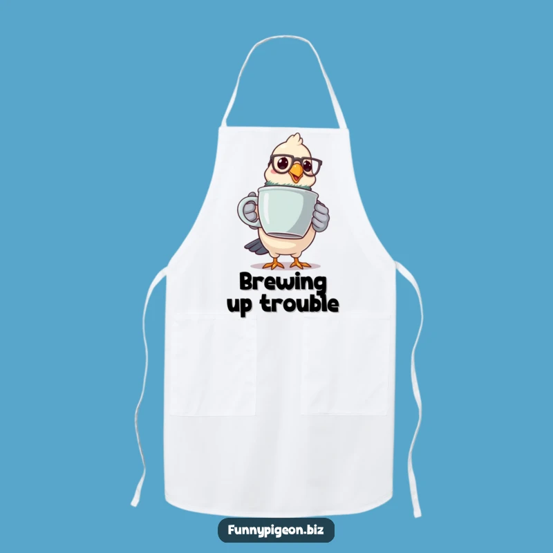 Funny Pigeon Barista Apron - Hilarious Spectacled Bird Kitchen Gift