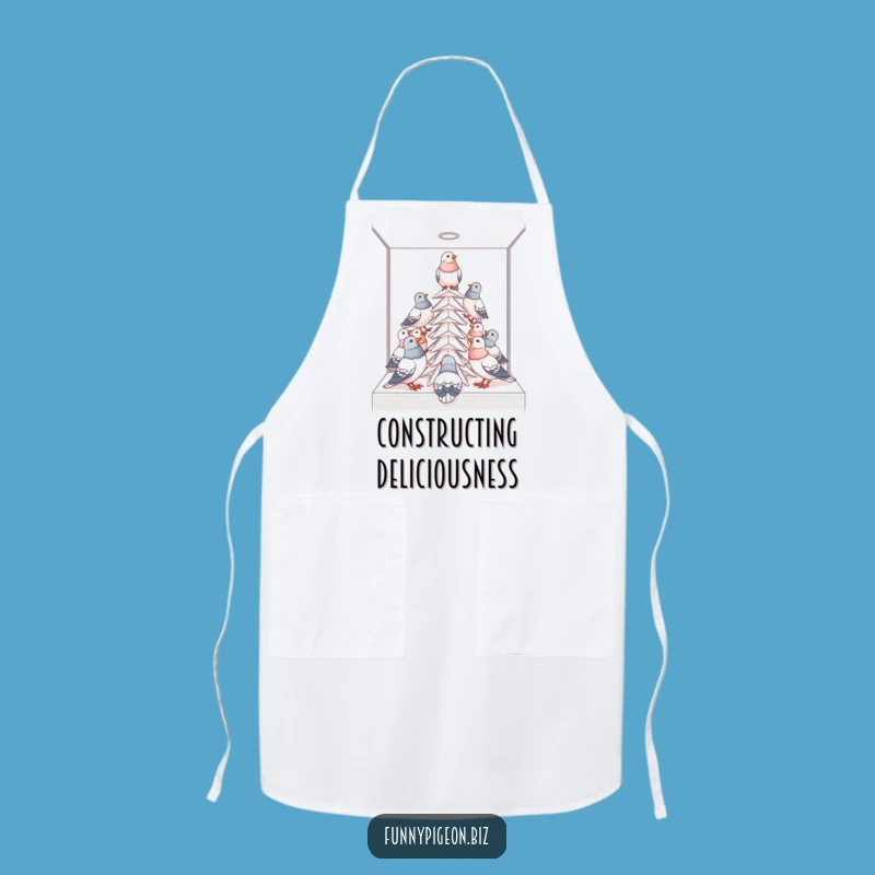 Funny Pigeon Project Manager Apron - Hilarious Teamwork Bird Kitchen Gift