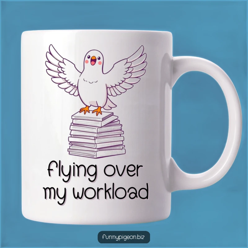 Funny Pigeon Soaring Mug - Joyful Office Escape Gift for Bird Lovers