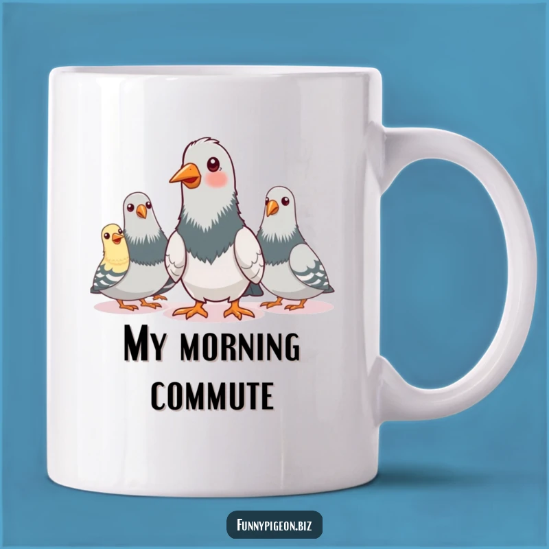 Funny Pigeon Conference Call Mug - Hilarious Bird Meeting Humor Gift