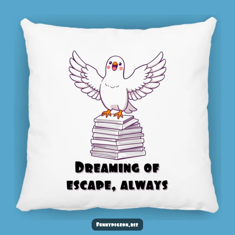 Funny Pigeon Soaring Pillow - Soft & Comfy Office Escape Accent Gift