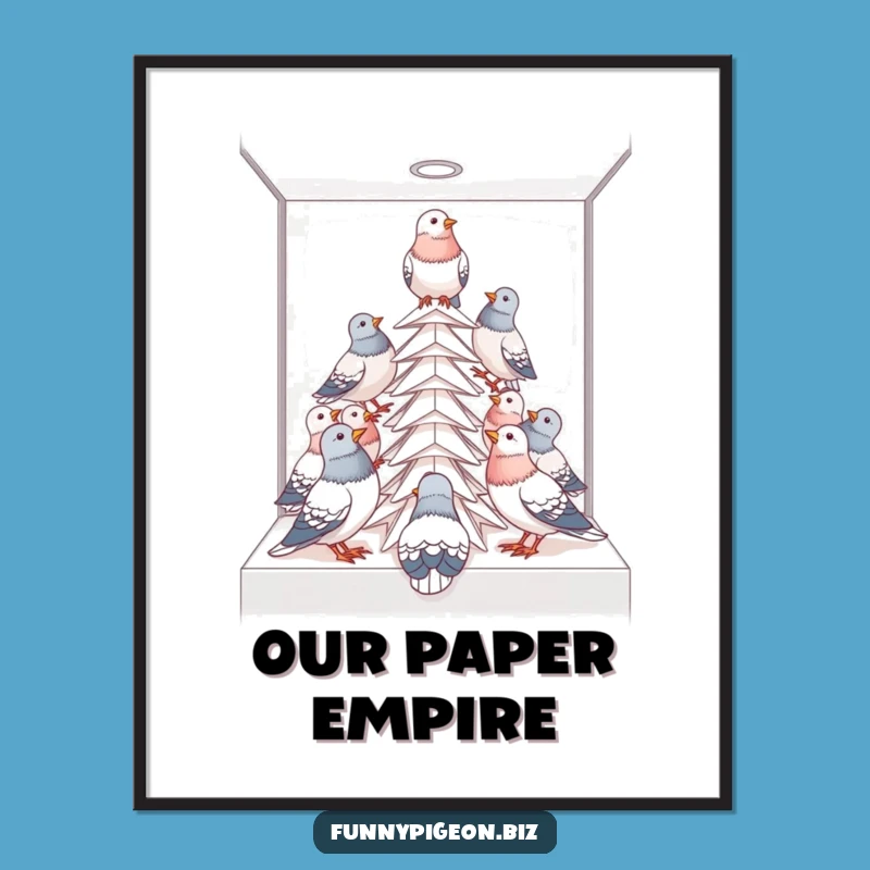 Funny Pigeon Office Art Print - Hilarious Teamwork Bird Digital Download Gift