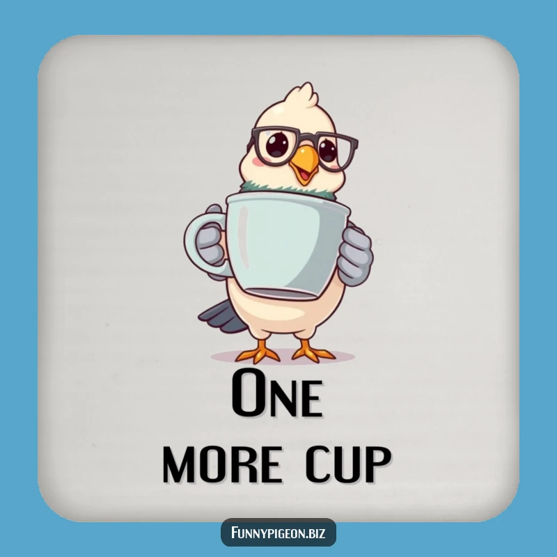 Funny Pigeon Coffee Coaster - Hilarious Spectacled Bird Drink Protector Gift