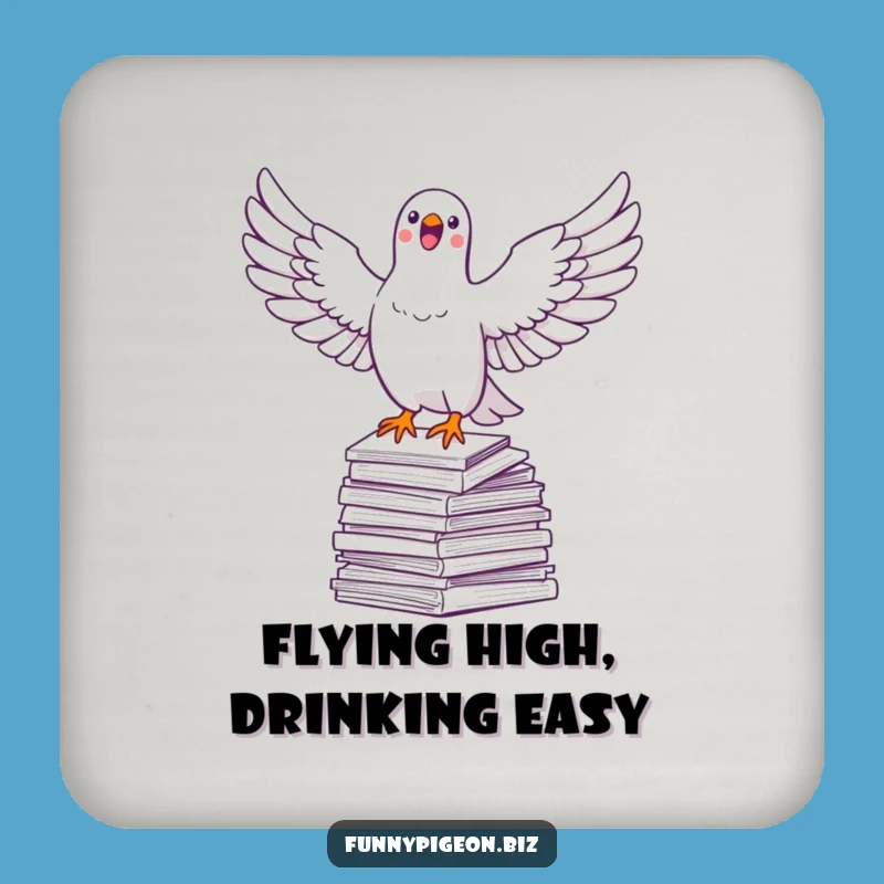 Funny Pigeon Soaring Coaster Set - Protect Surfaces with Office Humor Gift