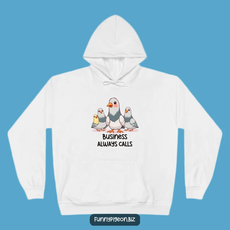 Funny Pigeon Conference Call Hoodie - Cozy & Hilarious Bird Meeting Gear