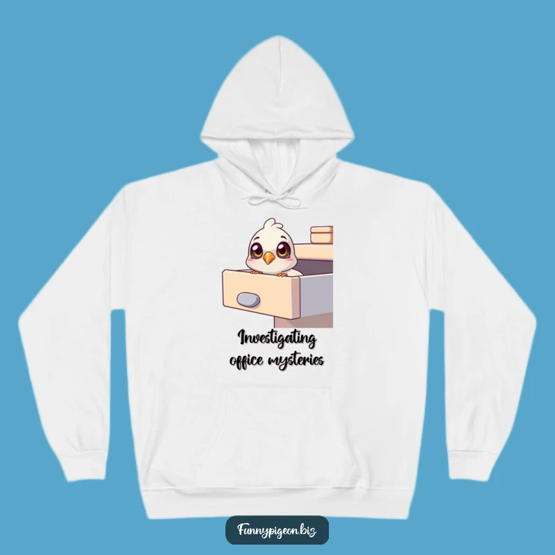 Cozy Funny Pigeon Curious Hoodie - Warm & Intriguing Office Gift