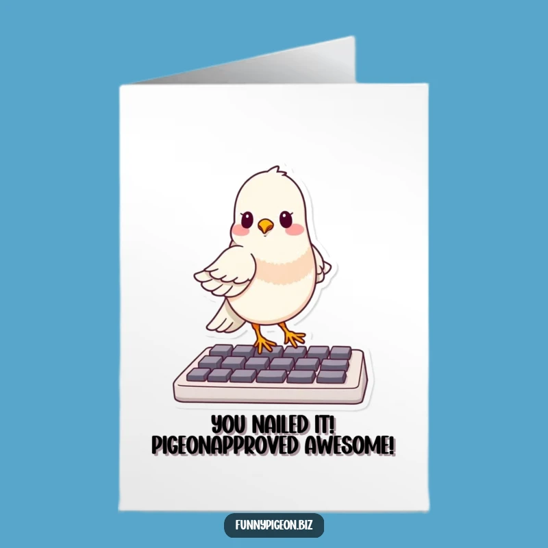 Free Printable Pigeon Con-GRAD-ulations Card: Keyboard Ace Downloadable Surprise