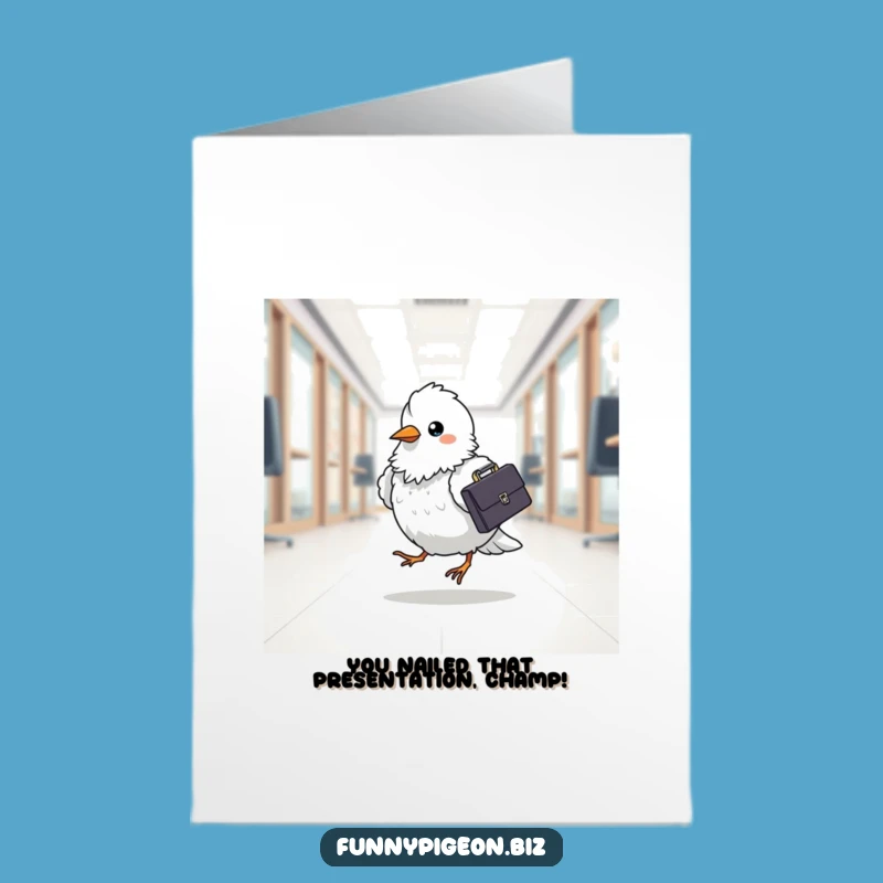 Free Printable Pigeon Congrats Card: Funny Office Achievement Gift, Downloadable Success
