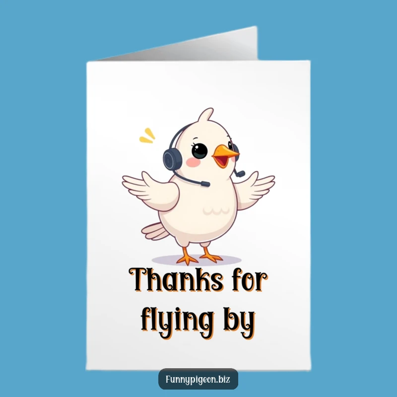 Free Printable Pigeon Video Call Thank You Card - Funny Downloadable Expressing Gratitude