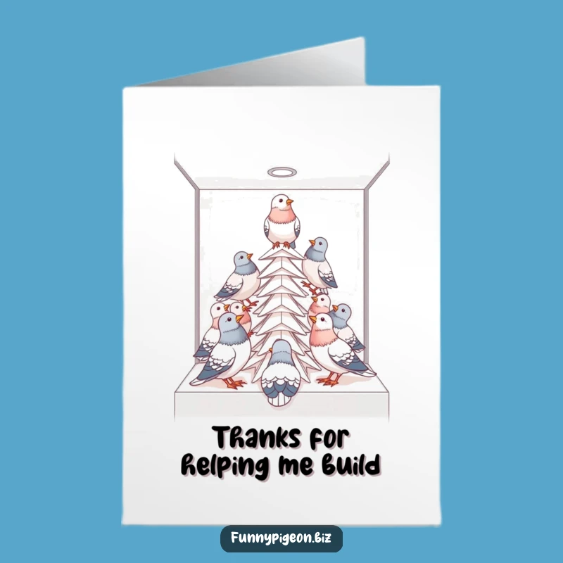 Free Printable Pigeon Thank You Card: Funny Office Collaboration Gift, Downloadable