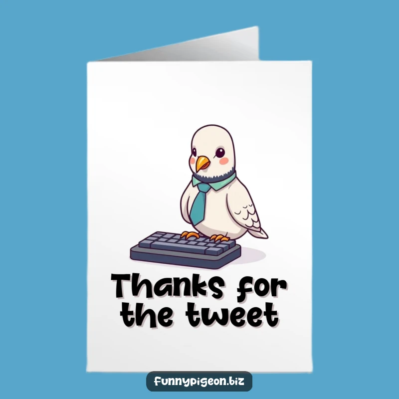 Free Printable Pigeon Thank You Card - Funny Office Downloadable Expressing Gratitude