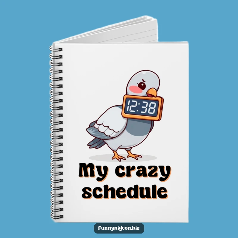 Funny Pigeon Clock Pecking Notebook - Quirky & Hilarious Journal
