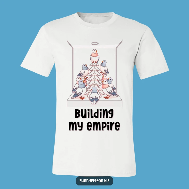 Funny Pigeon Cubicle Tower T-Shirt - Hilarious Teamwork Bird Tee Gift