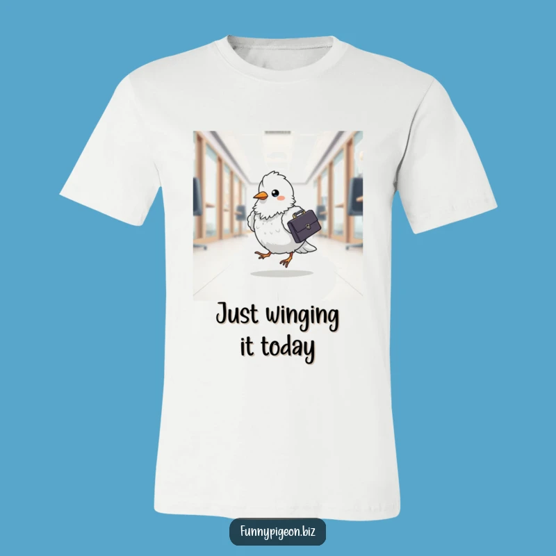 Funny Pigeon Office Worker T-Shirt - Hilarious Briefcase Bird Tee Gift