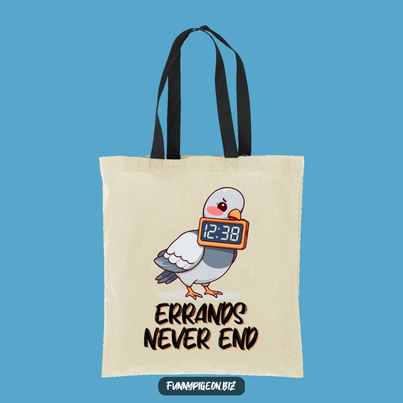 Funny Pigeon Clock Pecking Tote Bag - Hilarious & Practical Accessory