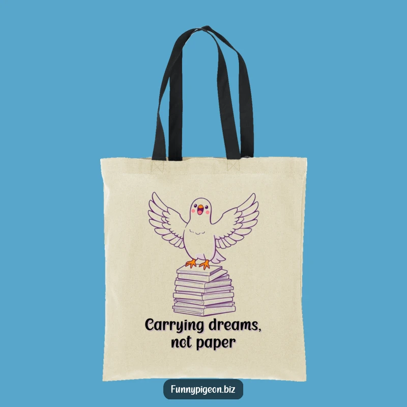 Funny Pigeon Soaring Tote Bag - Spacious & Stylish Office Escape Gift