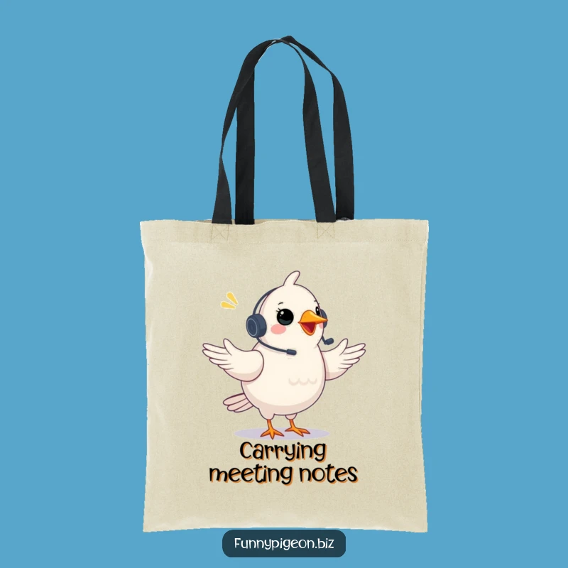 Funny Pigeon Video Conference Tote Bag: Carry Your Virtual Vibe!